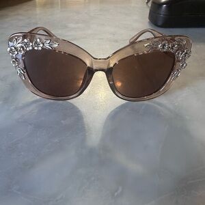 Floral Embellished Brown Sunglasses from anthropology